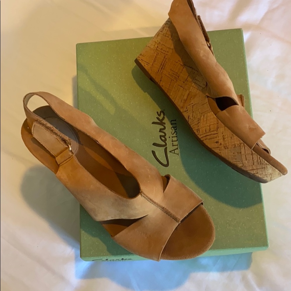 Cork wedge sandal